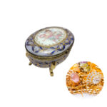 JOYERO DECORADO AZUL EN PORCELANA